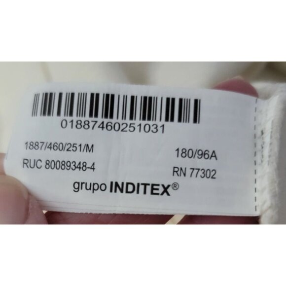 Zara Ribbed Short Sleeve Polo Shirt Beige M - Picture 4 of 8